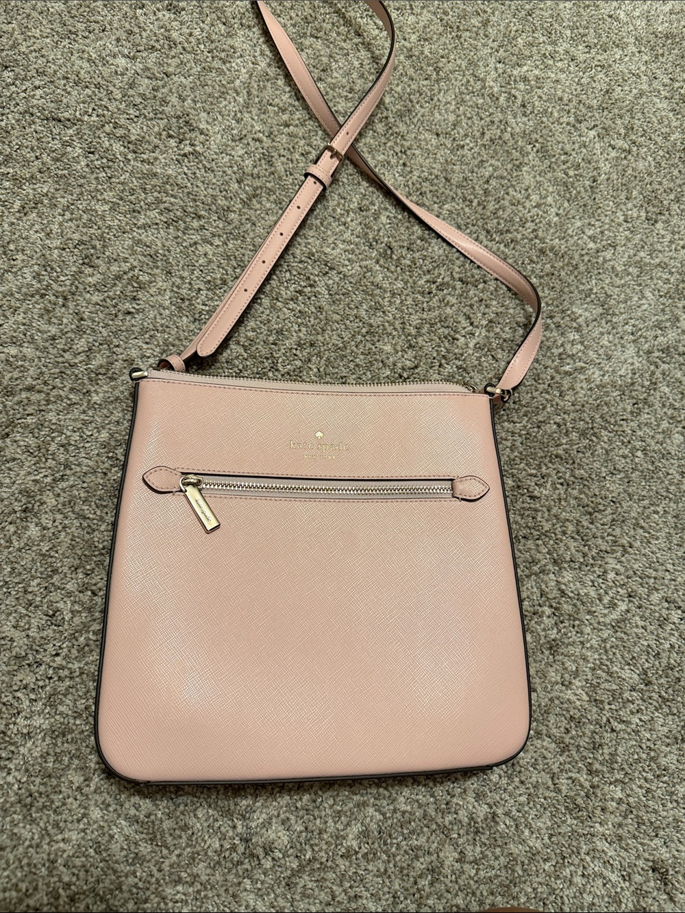 Kate Spade Blush Pink Textured Leather Crossbody Bag NWOT